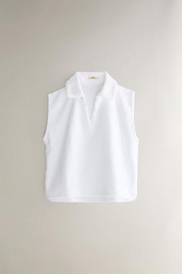 EXTRA SOFT TERRY POLO SHIRT - White by Zara