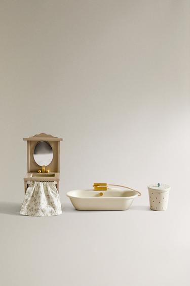 Zara KIDS’ DOLLHOUSE BATHROOM TOY SET - Cream