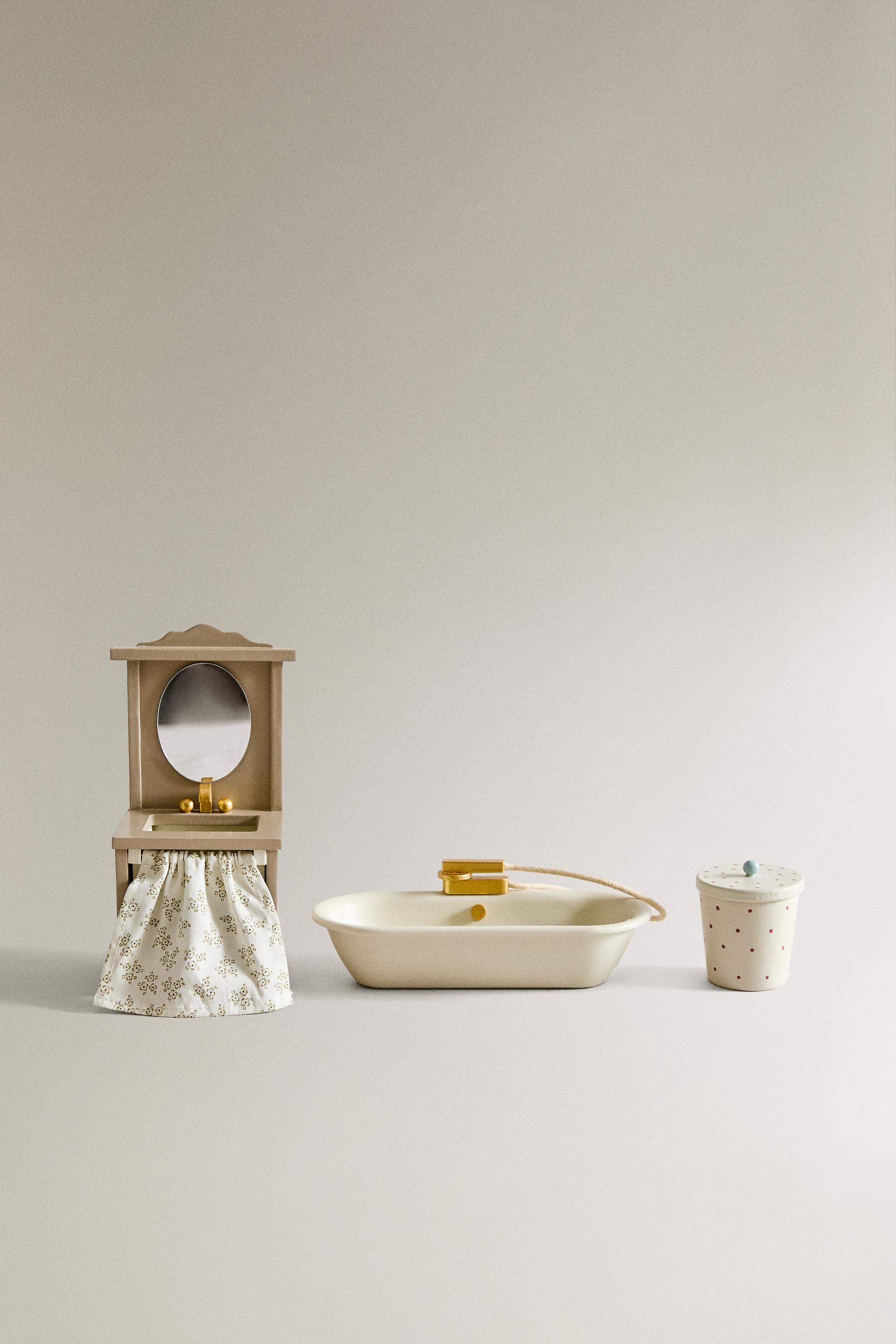 CHILDREN’S DOLL HOUSE BATHROOM TOY SET - Cream | ZARA Turkey