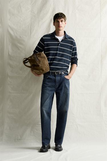 LIGHTWEIGHT REGULAR FIT PIQUÉ POLO SHIRT - Dark navy by Zara