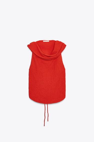 TOP TEXTURÉ MULTIPOSITION - Rouge soutenu de Zara - Image 3