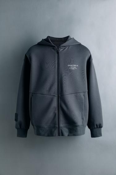 BLUZË HOODIE SPORTIVE - Gri e errët nga Zara