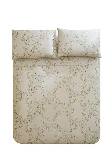 CAPA DE EDREDOM DE CETIM COM ESTAMPADO DE FOLHAS - Bege-claro da Zara