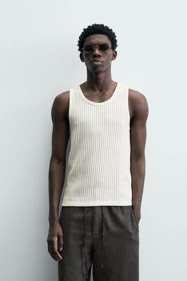 CAMISETA TANK ESTRUTURA - Branco da Zara