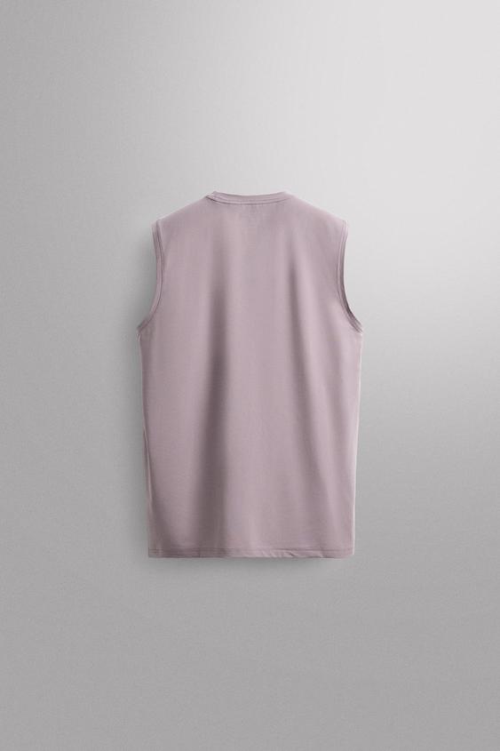 T-SHIRT DÉBARDEUR TECHNIQUE BASIQUE - Rose pâle de Zara - Image 7