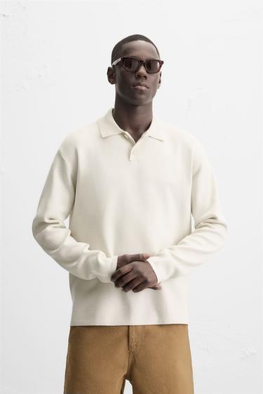 SOFT KNIT POLO SHIRT - Oyster-white by Zara