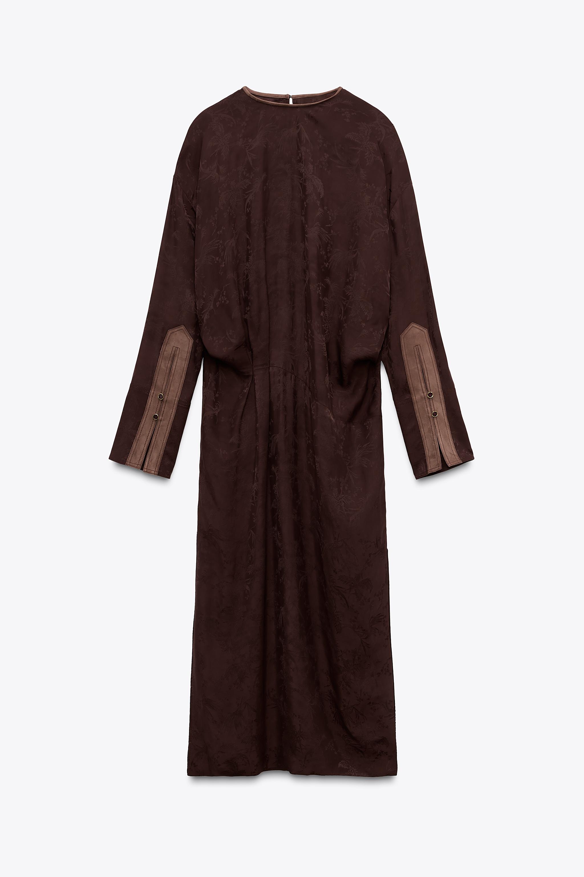 ZW COLLECTION ジャカード ワンピース - ダークパープル | ZARA
