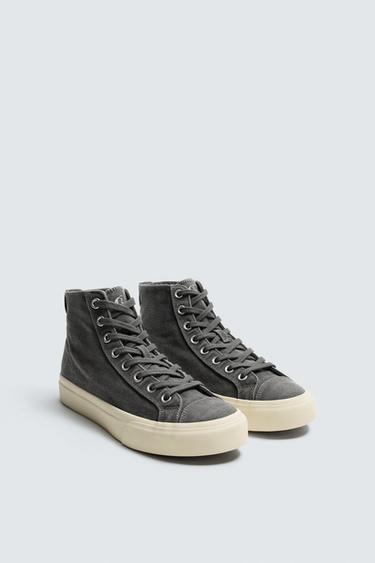 ZAPATILLA BOTÍN TEJIDO - Negro de Zara