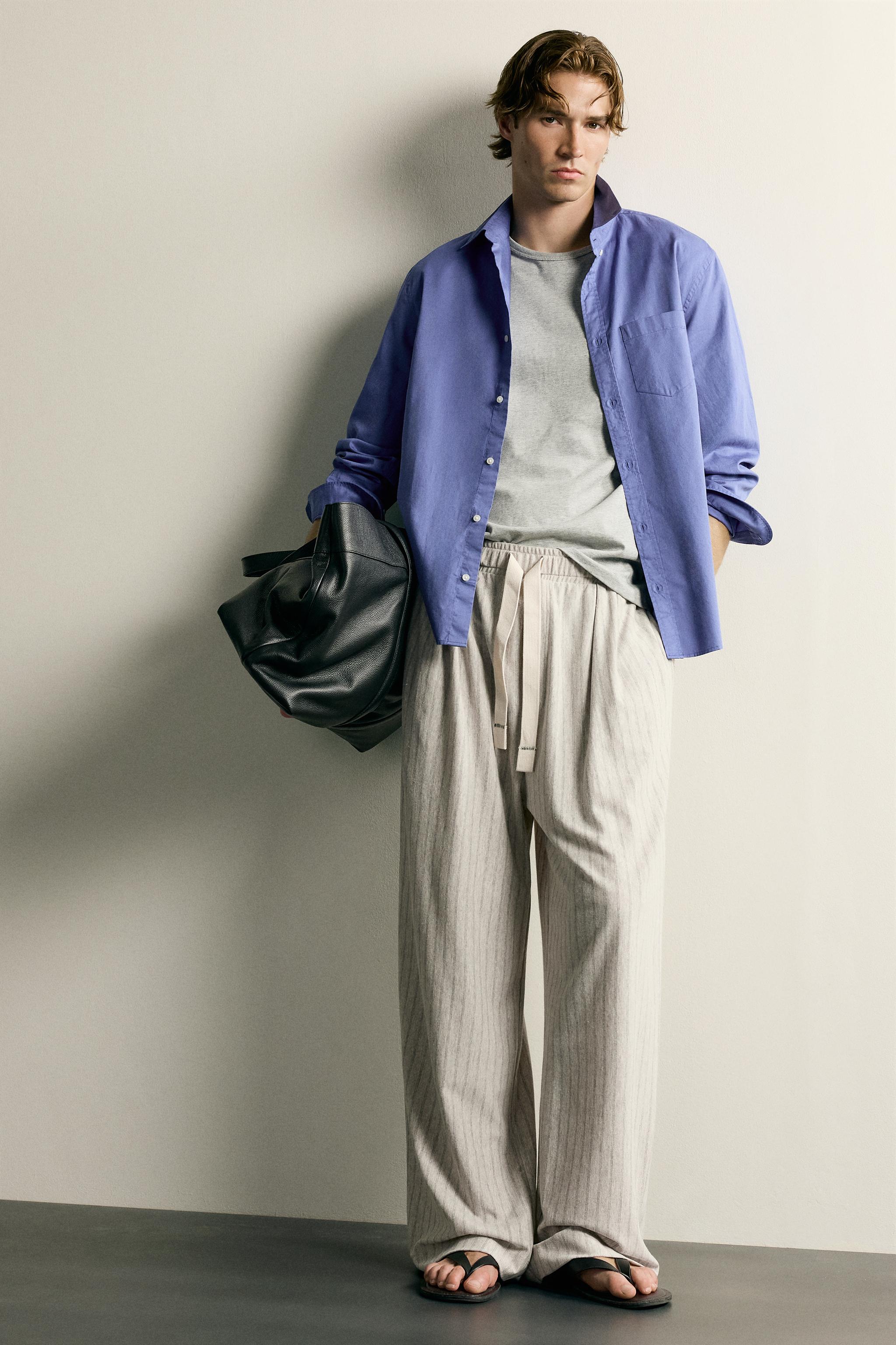 STRIPED RELAXED FIT PANTS
