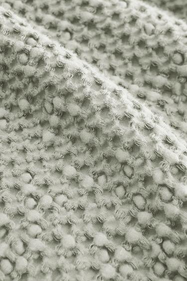 MINI WAFFLE KNIT BEDSPREAD - Sea green by Zara