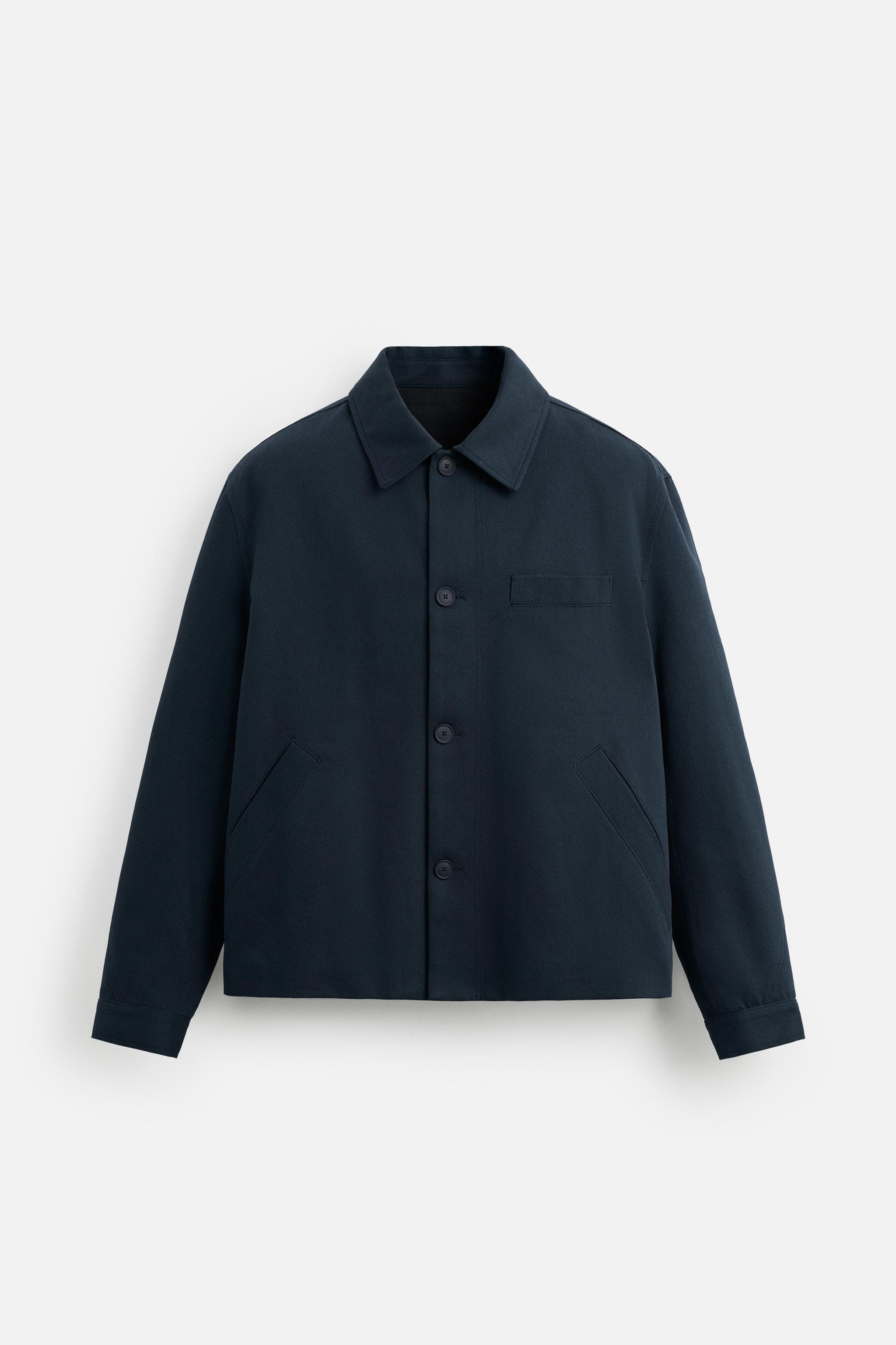 COTTON-LYOCELL JACKET - Navy blue | ZARA United States