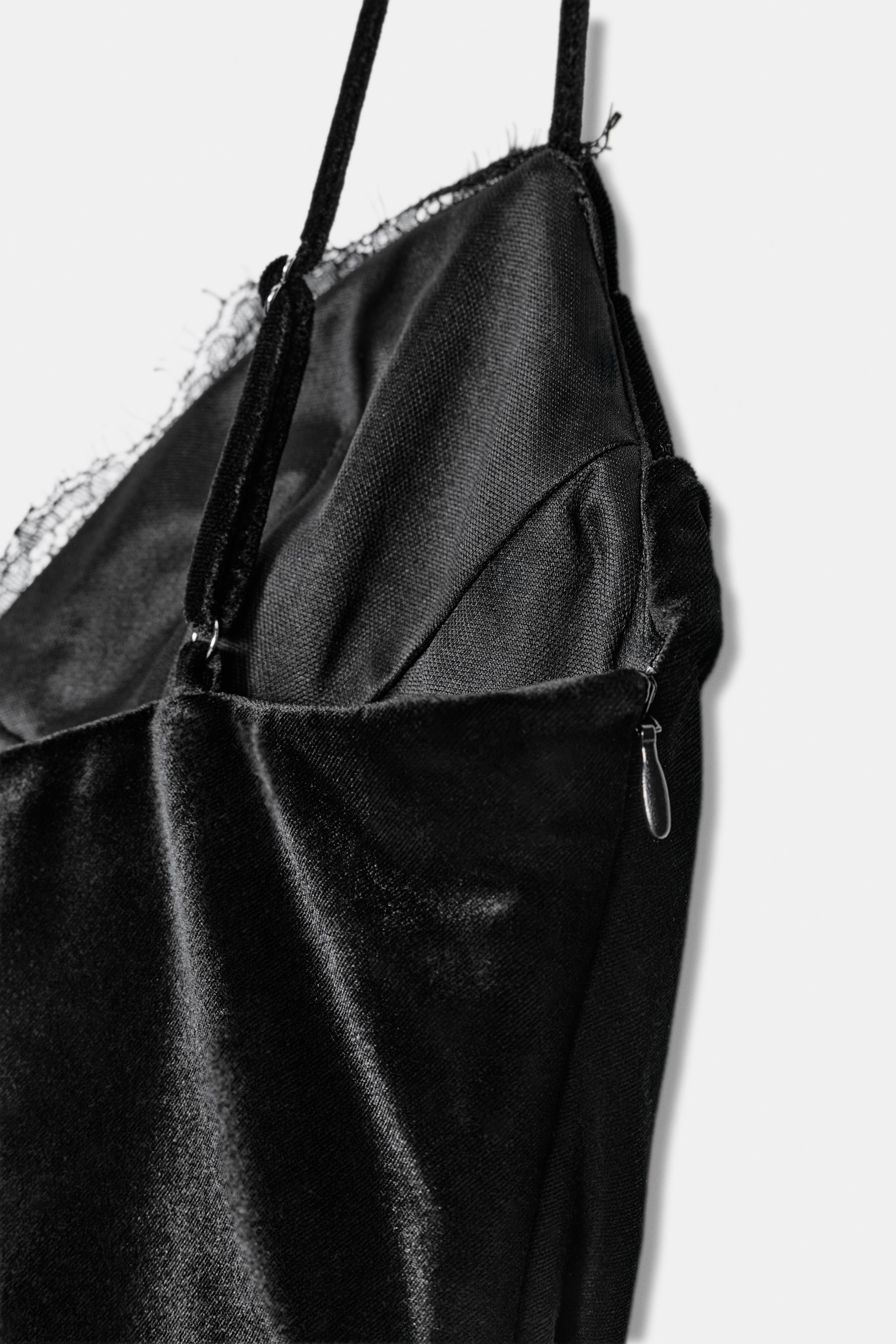 ASYMMETRICAL VELVET LACE DRESS