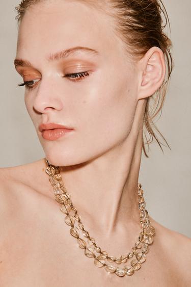 PACK 2 COLLARES PIEZAS CRISTAL -  de Zara
