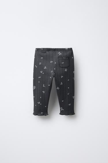 LEGGING IMPRIMÉ FLEURS - Anthracite foncé de Zara - Image 1