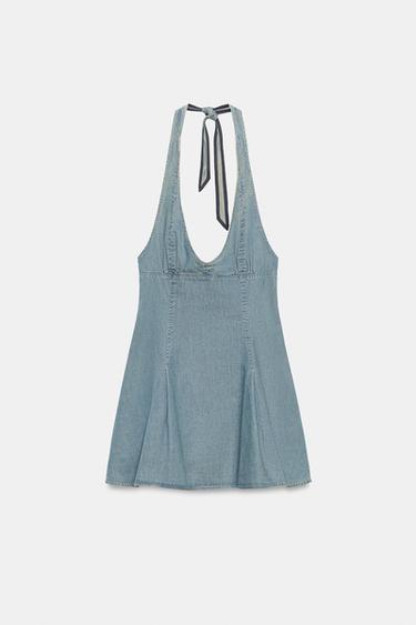 HALTER MINI DRESS - Blue by Zara
