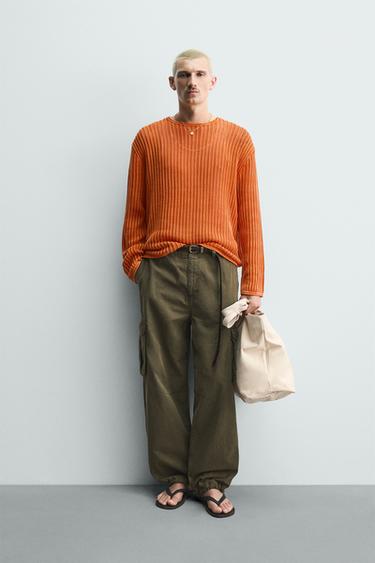 WASHED TEXTURED JUMPER - Orange by Zara - Image 0
