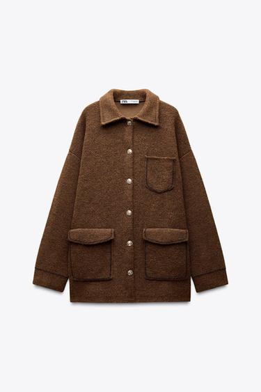 KNIT CARDIGAN WITH GOLDEN BUTTONS - Light brown by Zara