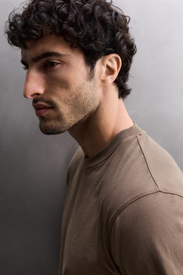 BASIC COTTON TRAINING T-SHIRT - Brown by Zara - Image 4