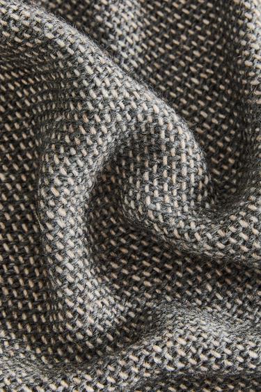 WOOL AND ALPACA THROW - Blue / Grey by Zara