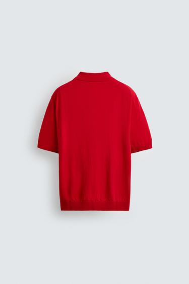 CHEMISE EN MAILLE DE COTON - Rouge de Zara - Image 6