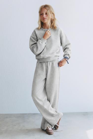 WASHED-EFFECT SWEATSHIRT AND TROUSERS SET - Grey by Zara