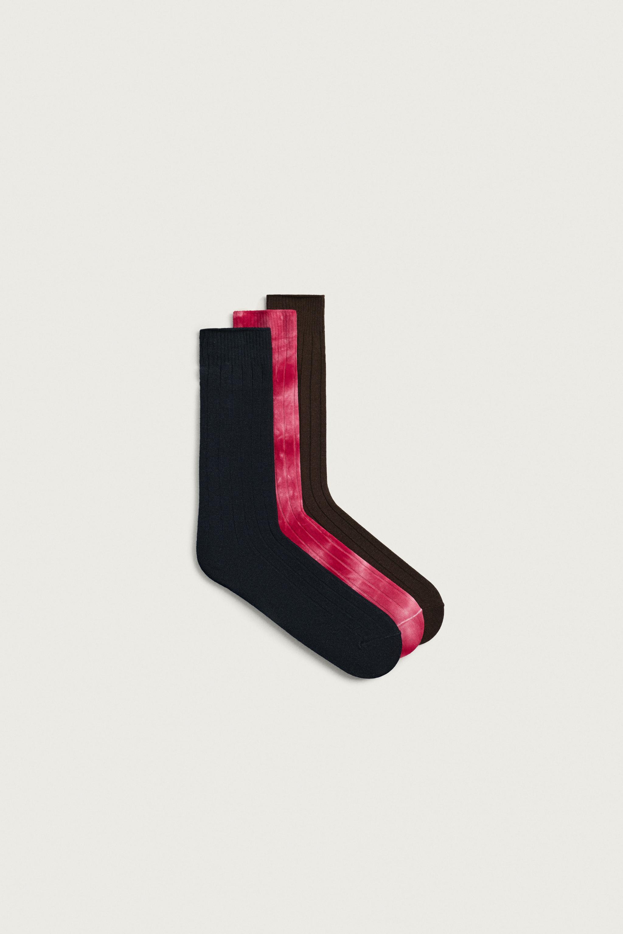 AARON LEVINE X ZARA CONTRAST RIB SOCK 3-PACK — various