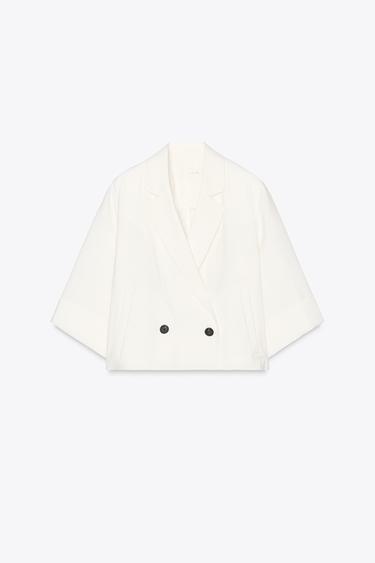 CROPPED DOUBLE-BREASTED BLAZER - White by Zara