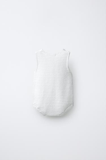 BODY EN MAILLE BRODÉ GLACES - Blanc de Zara - Image 1