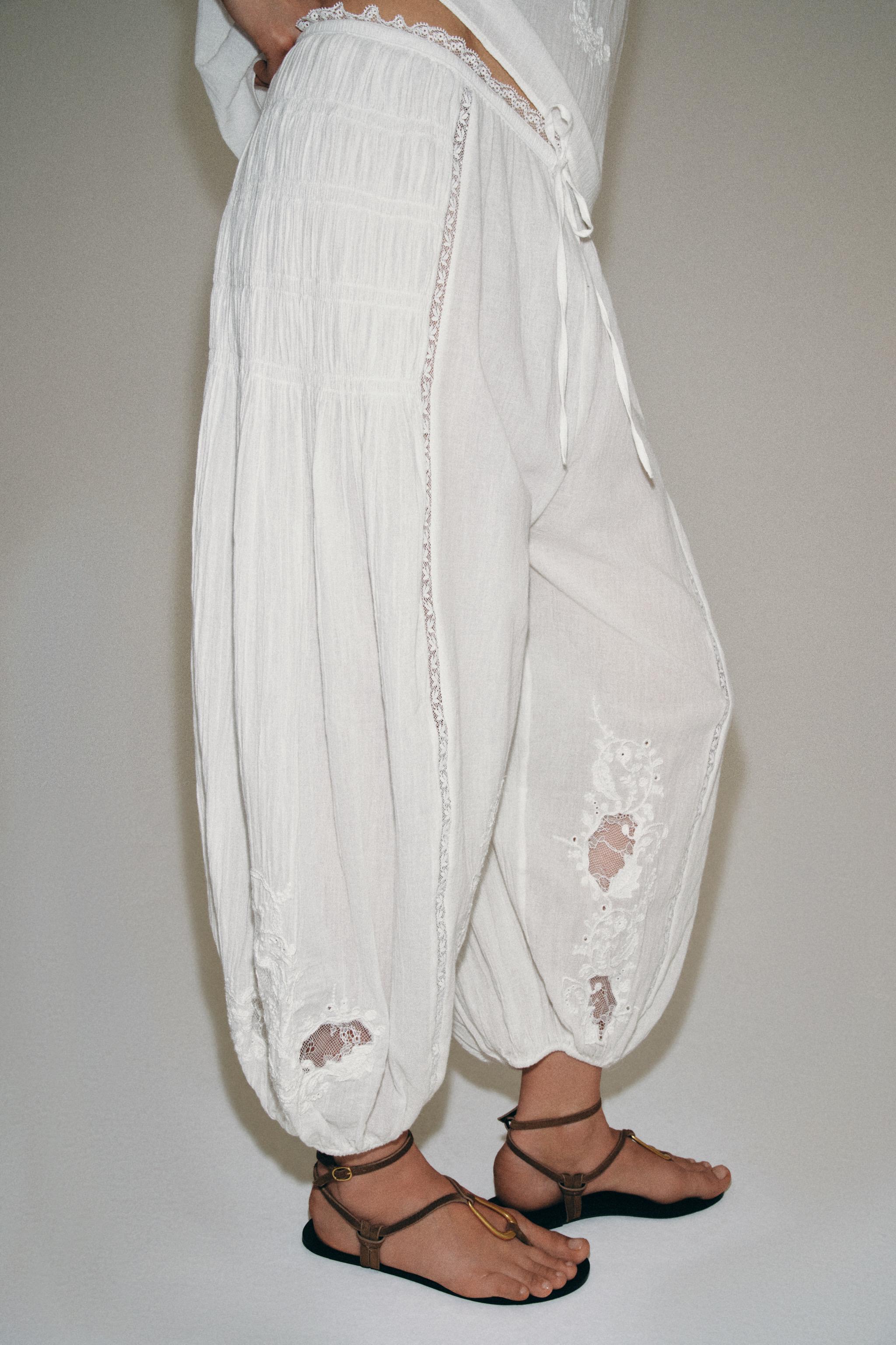 Женские брюки Zara ZW COLLECTION LACE PANTS — фото 3