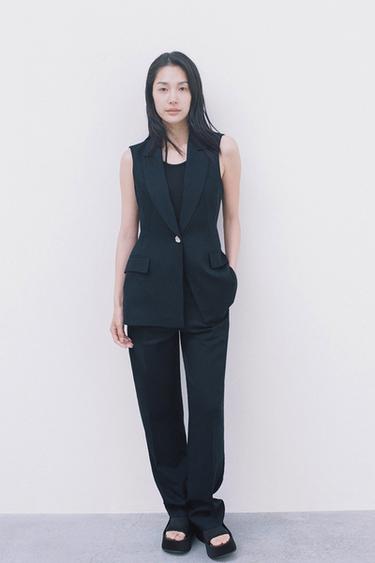 リネンロングベストネイビーブルー0Zaraのリネンロングベスト - ネイビーブルー - 画像 0