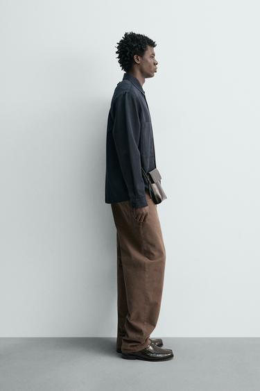 REGULAR FIT OVERSHIRT WITH POCKETS - Dark navy by Zara - Image 3