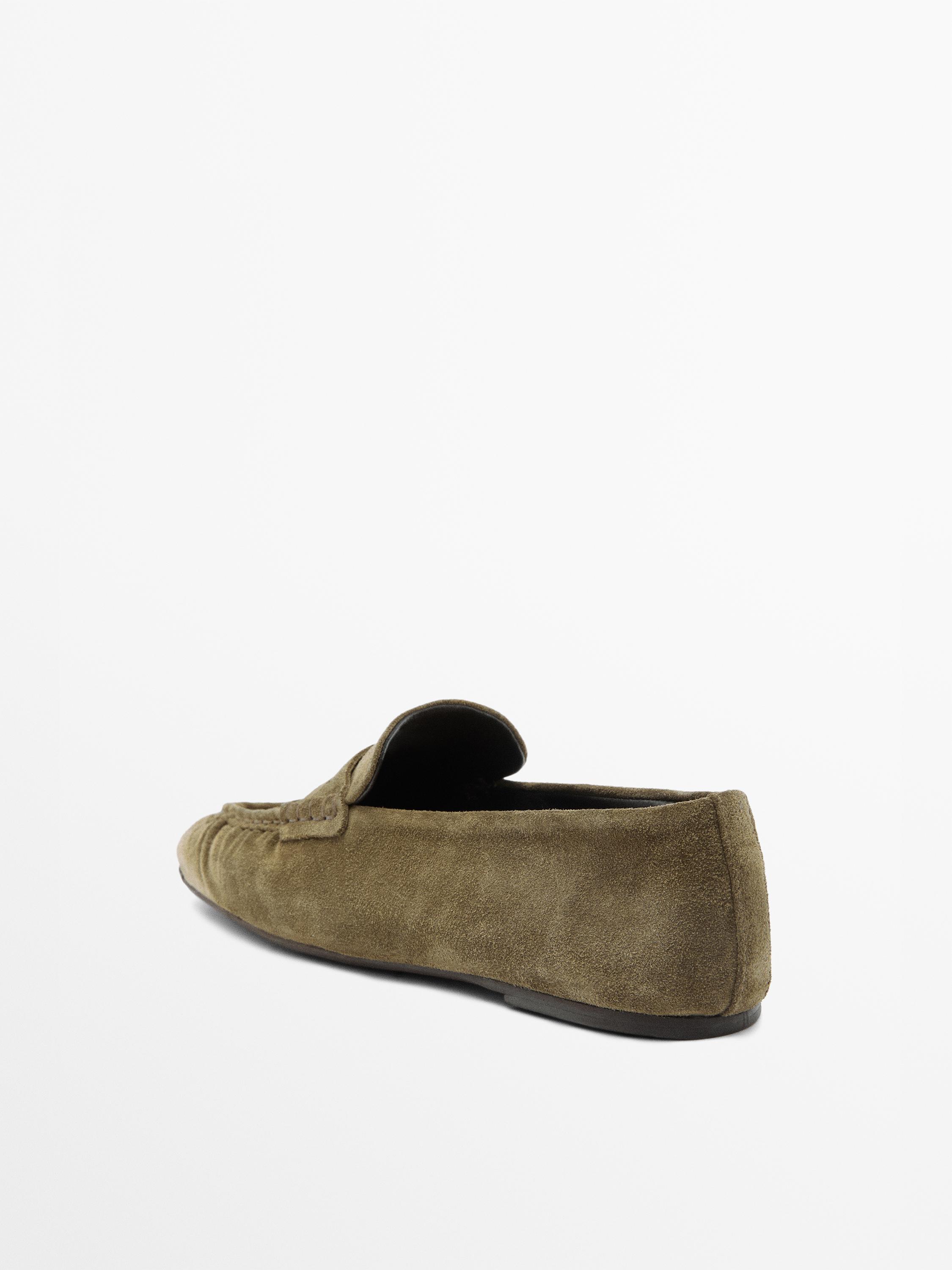 Mocassins croûte de cuir souples