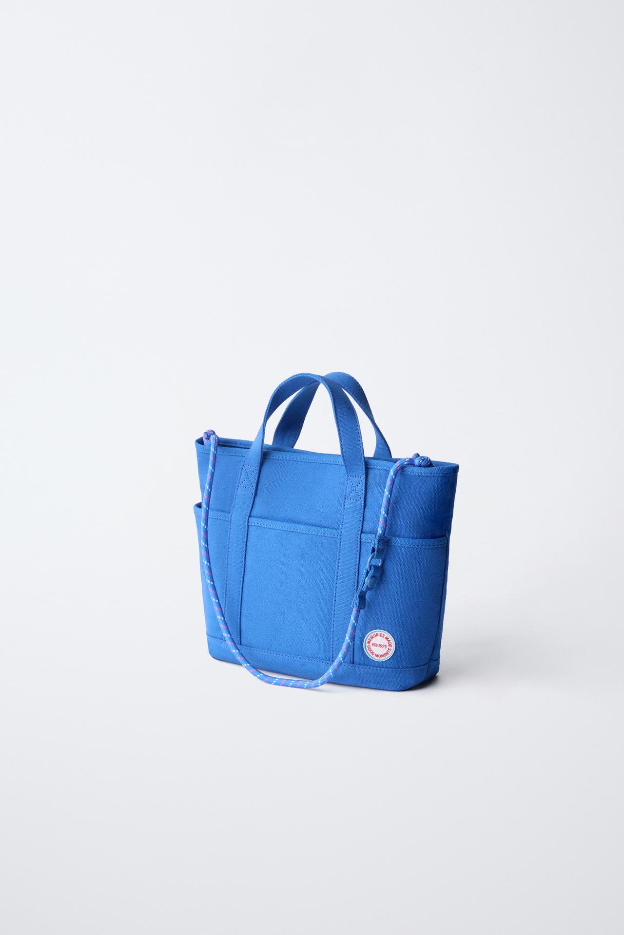 SOLID SHOPPER BAG — Blue