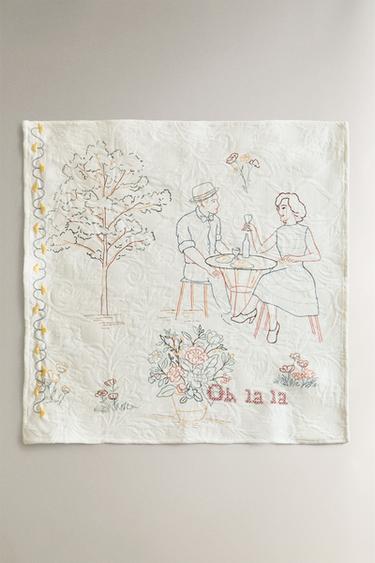 LOT SERVIETTES DE TABLE COTON TOILE DE JOUY (LOT DE 2) - Écru de Zara - Image 1