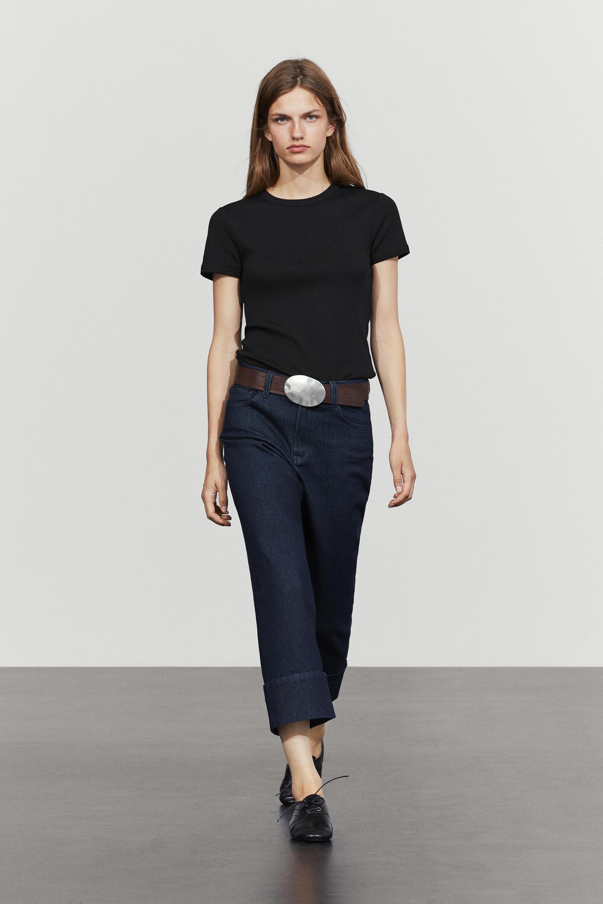 Ribbed short sleeve T-shirt