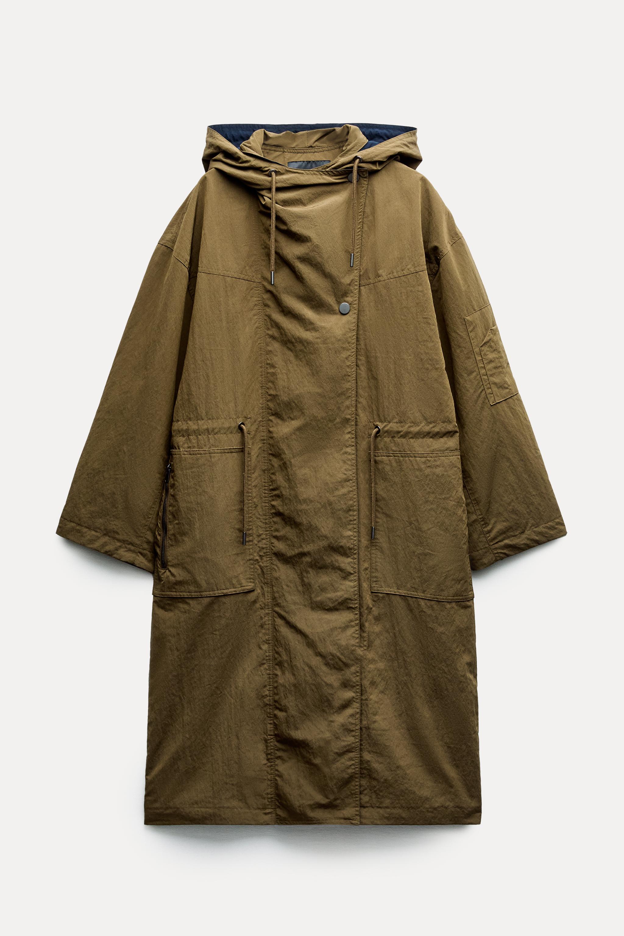 LONG MIXED TRENCH ZW COLLECTION - Mid khaki | ZARA 