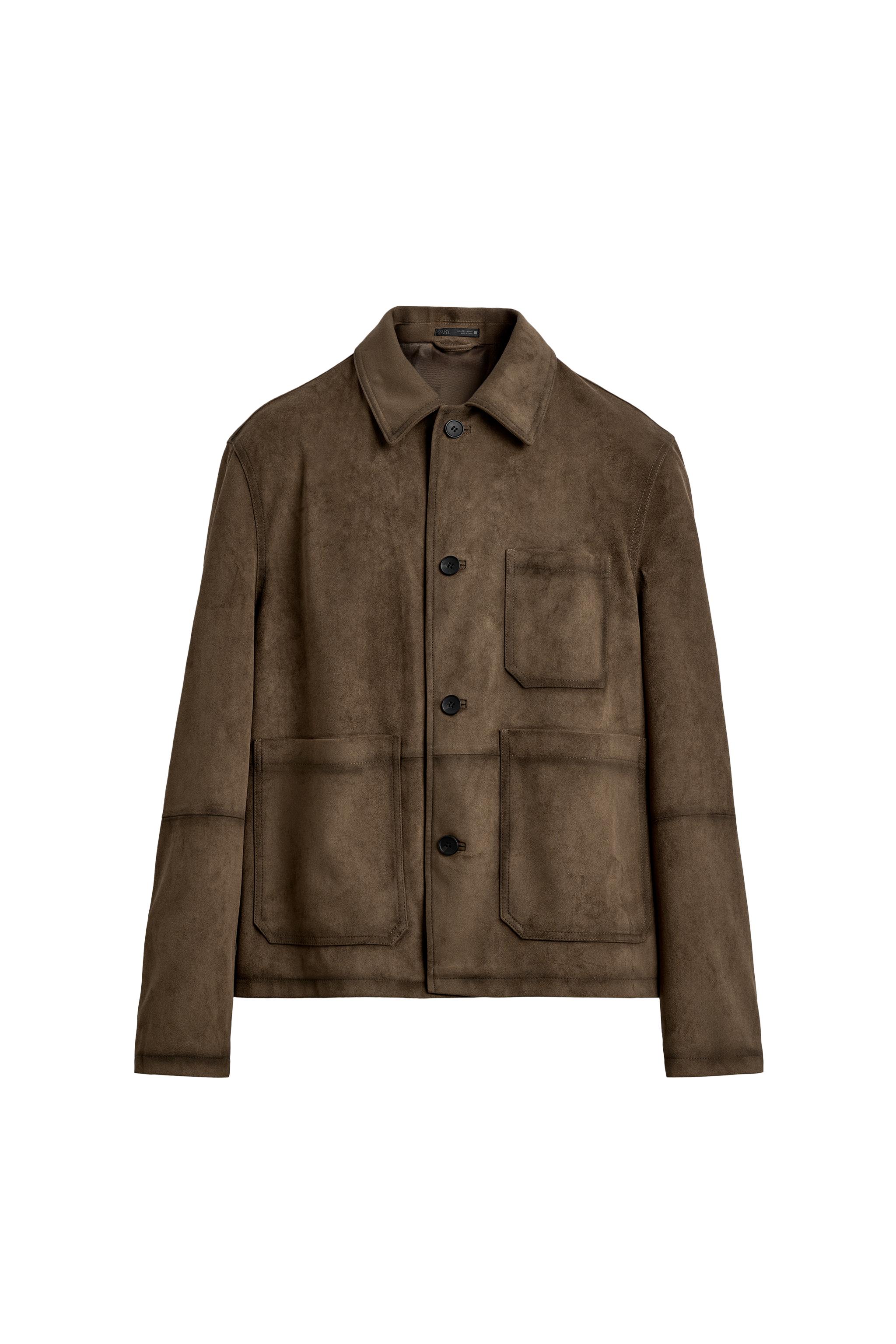 REGULAR FIT FAUX SUEDE OVERSHIRT - camel | ZARA South Africa