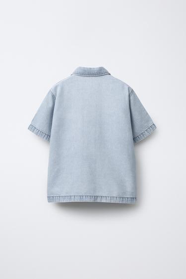 CHEMISE DENIM FLUIDE - Bleu clair de Zara - Image 1