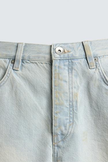 BERMUDA EN DENIM STRAIGHT FIT EFFET VINTAGE - Bleu clair de Zara - Image 8