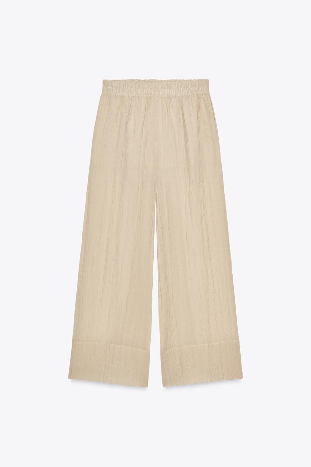 Thumbnail image for WIDE SEMI-SHEER CREASED-EFFECT TROUSERS
