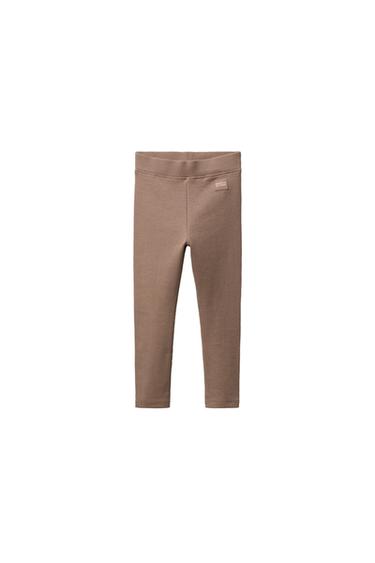 LEGGING RIB ETIQUETA - Tostado de Zara