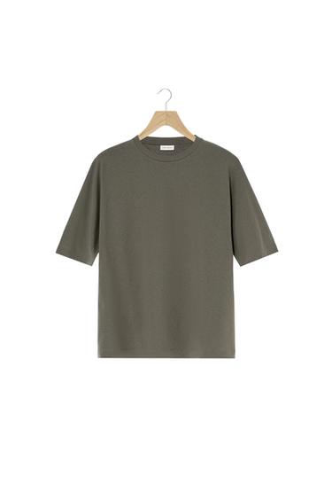 CAMISETA BOXY FIT HEAVYWEIGHT - Verde gris de Zara