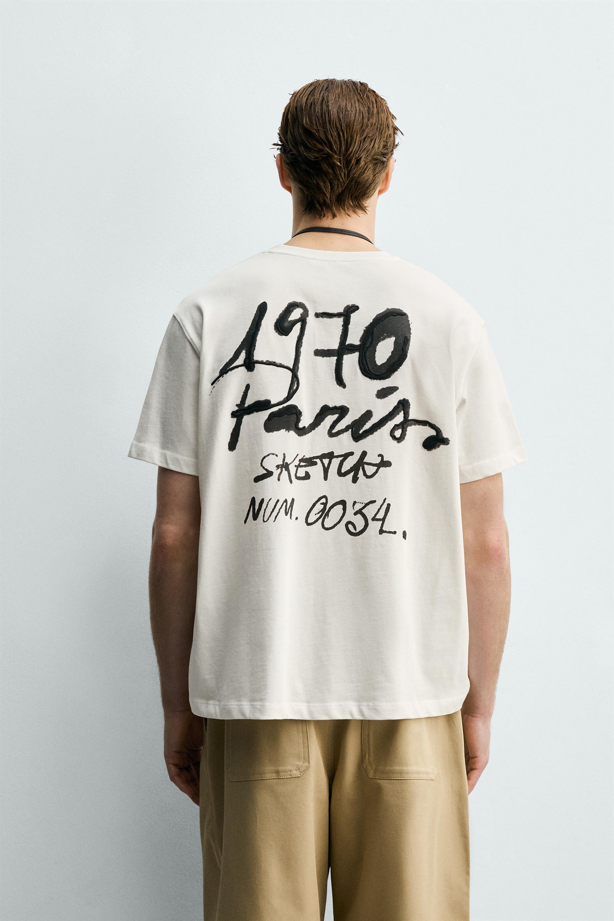 EMBROIDERED SLOGAN T-SHIRT