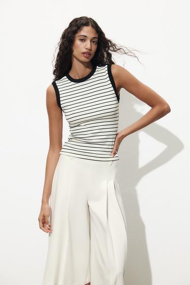 STRIPED BUTTON T-SHIRT - striped by Zara