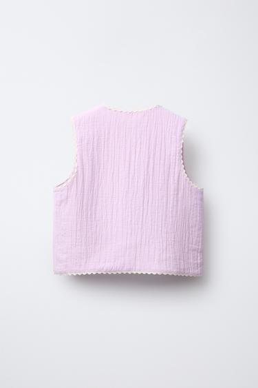 WAVY TEXTURED WAISTCOAT - Light mauve by Zara - Image 1