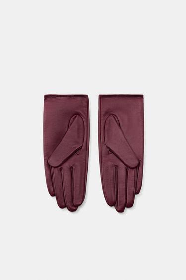 GANTS EN CUIR ARAIGNÉE - Bordeaux de Zara - Image 3