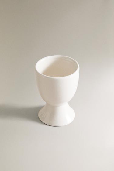 STONEWARE EGG CUP - White by Zara - Image 1
