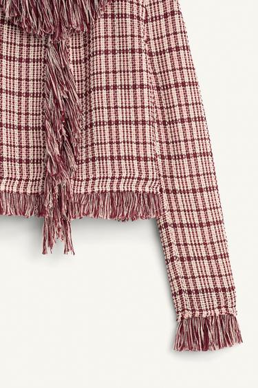VESTE STRUCTURÉE À FRANGES ÉDITION LIMITÉE - Rose foncé de Zara - Image 8