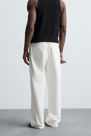 RELAXED FIT PLEATED TROUSERS - Ecru by Zara - Image 2