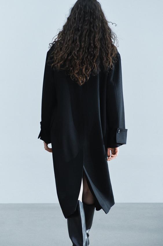 ZW COLLECTION 100% WOOL COAT - Black by Zara - Image 2